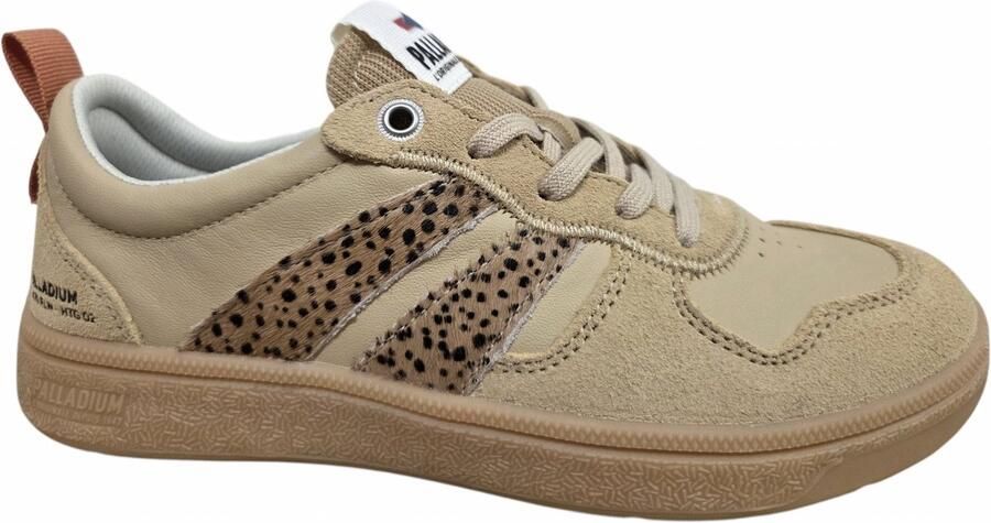 Palladium Pallacup Flame LTH Warm Sand Sneakers Beige Leer en Suede Dames Beige