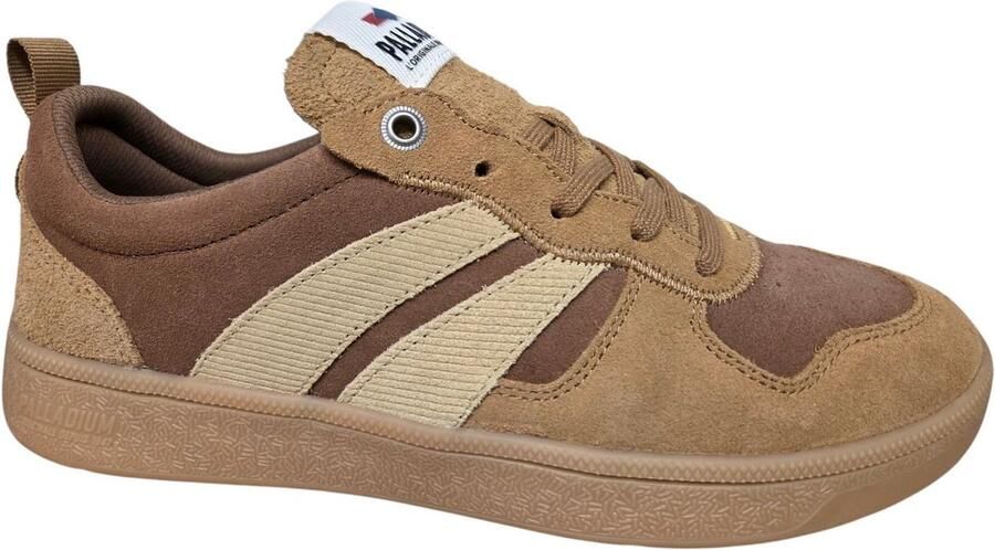 Palladium Pallacup Flame SDE Brown Dear Sneakers Beige Combi Suede Heren Beige Combi
