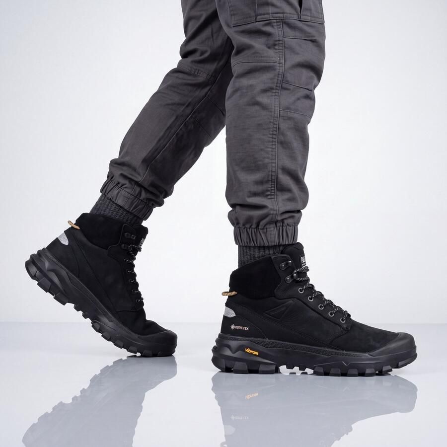 Palladium Pallarider Mid GTX Gore-Tex Heren Boots Laarzen Leer Zwart 79575-008-M