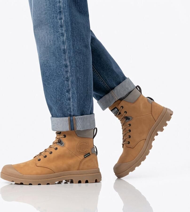 Palladium Pampa Sportcuff GTX Leren Boots Gore Tex Gold