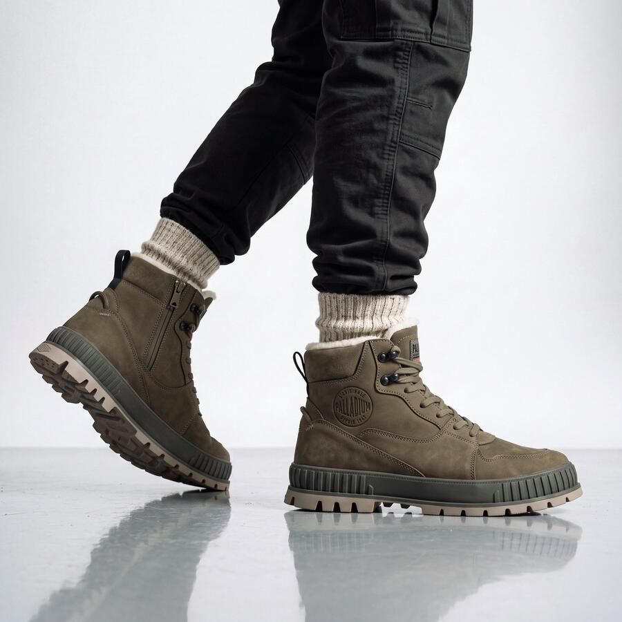 Palladium Unisex Pallashock Warm WP Leren Boots Major Brown