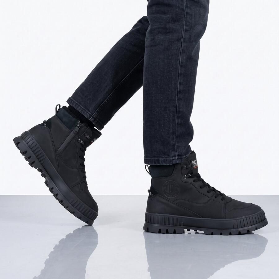 Palladium Unisex Pallashock Warm WP Leren Boots Zwart