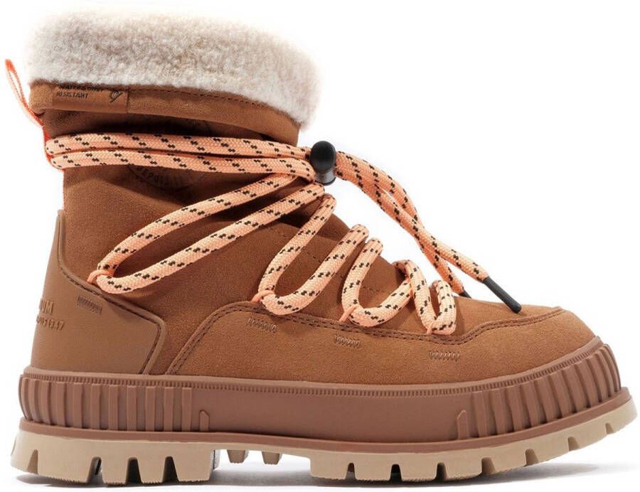 Palladium PALLASHOCK HIVER VeterlaarzenHoge sneakersDames veterschoenenHalf-hoge schoenen Cognac