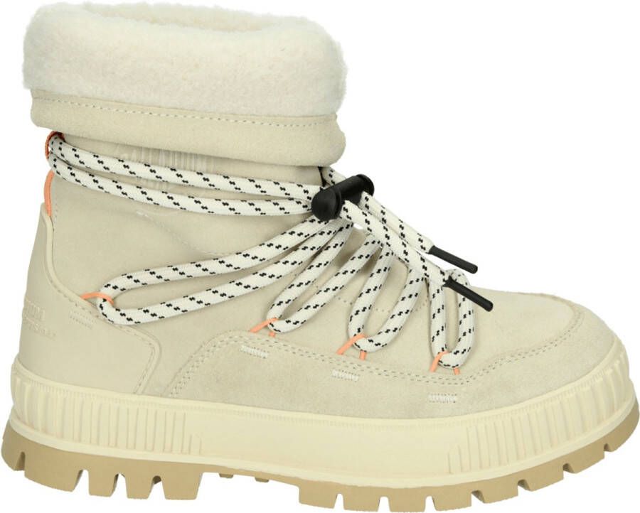 Palladium PALLASHOCK HIVER Hoge sneakersVeterbootsDames veterschoenenDames sneakersHalf-hoge schoenen Wit beige