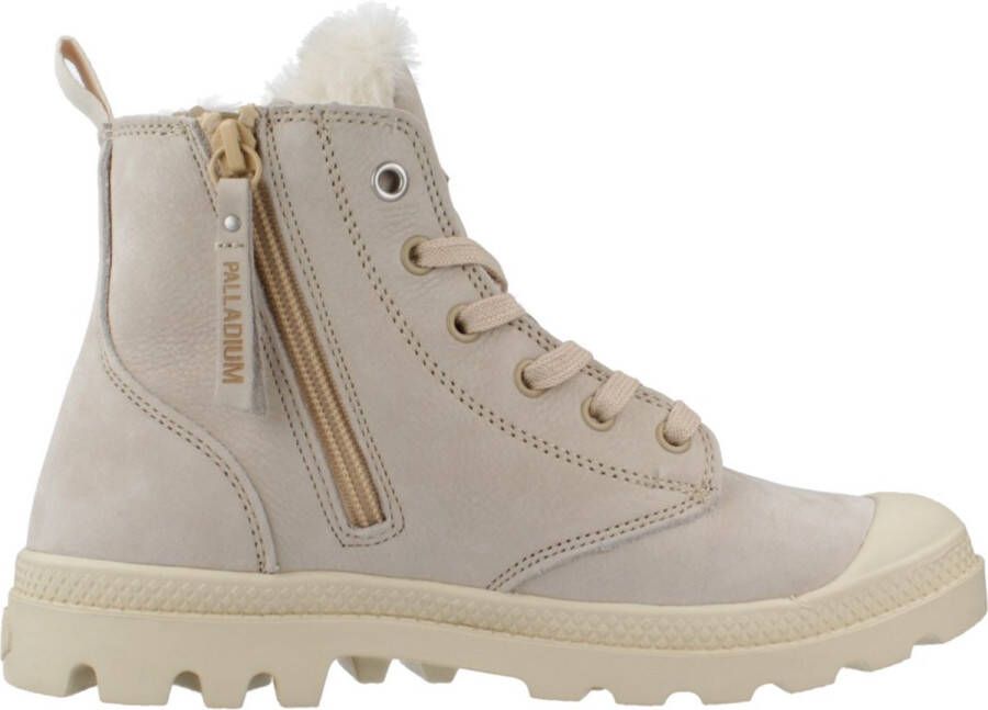 Palladium PAMPA~HIGH~ZIP~WL~~~~~~~~~~~~~ Hoge sneakersVeterlaarzenDames veterschoenenDames sneakersHalf-hoge schoenen Wit beige