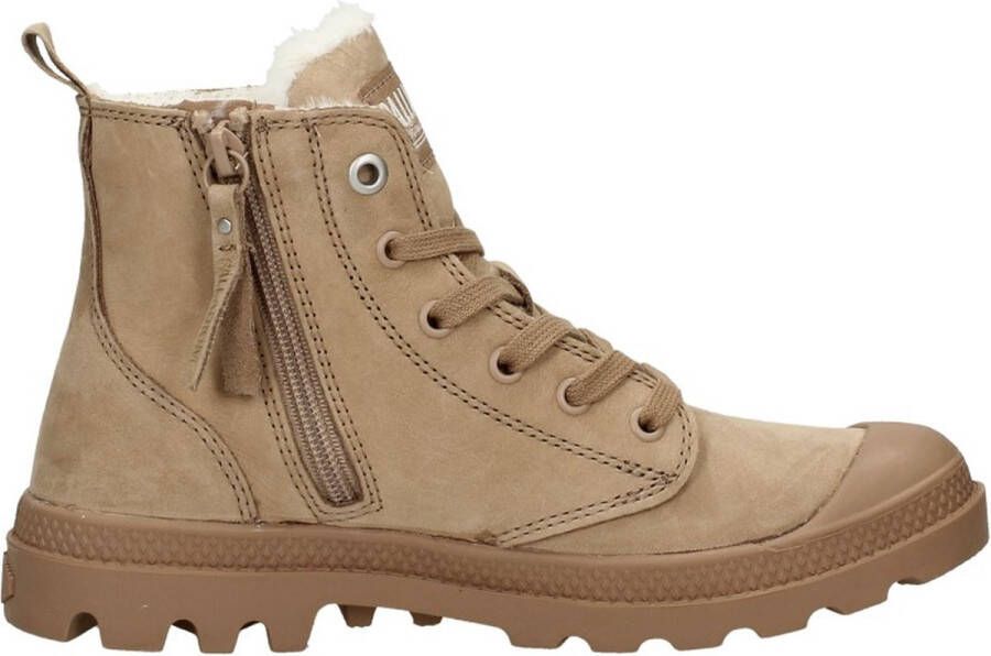 Palladium PAMPA HI ZIP WL Volwassenen VeterlaarzenHoge sneakersDames veterschoenenHalf-hoge schoenen Taupe