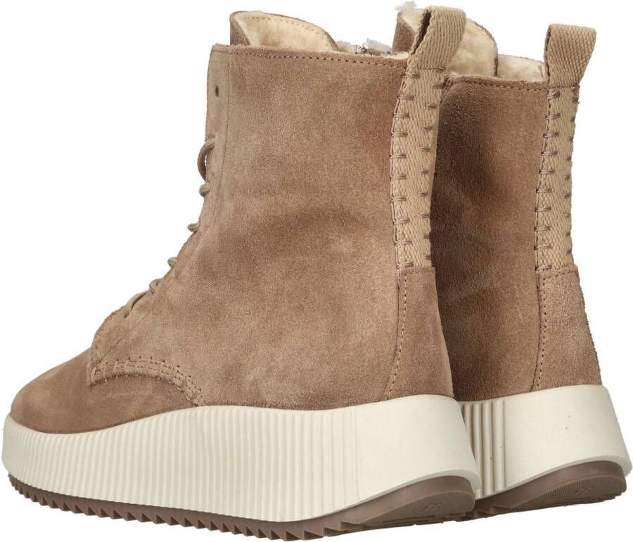 Palpa Taupe Suède Teddy Gevoerde Platformlaarzen Beige Dames