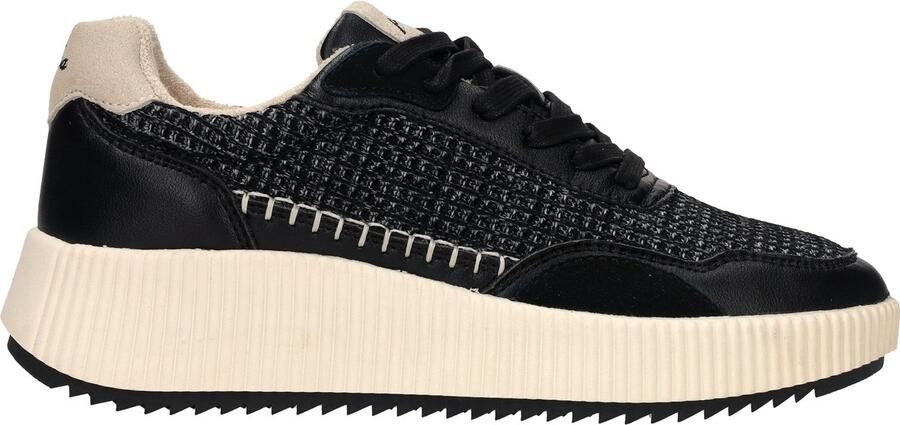 Palpa Zwarte Textiel Platform Sneaker Black Dames