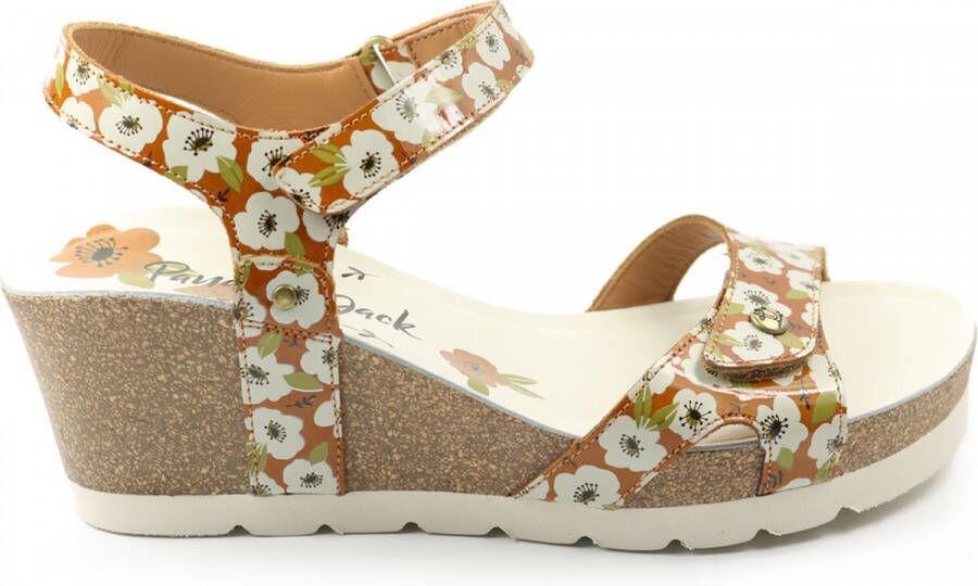 Panama Jack Sandaal Julia Garden B3 Napa Charol Oranje Bloemen