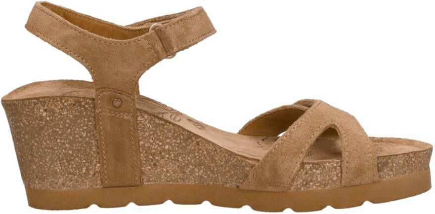 Panama Jack Platform Wedge Sandals Brown Dames