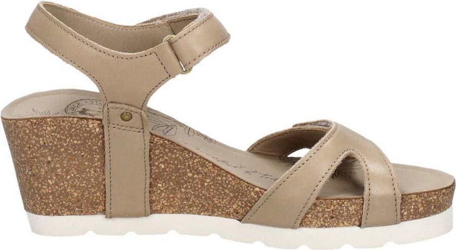 Panama Jack Julia Sandalen Met Sleehak Dames Taupe