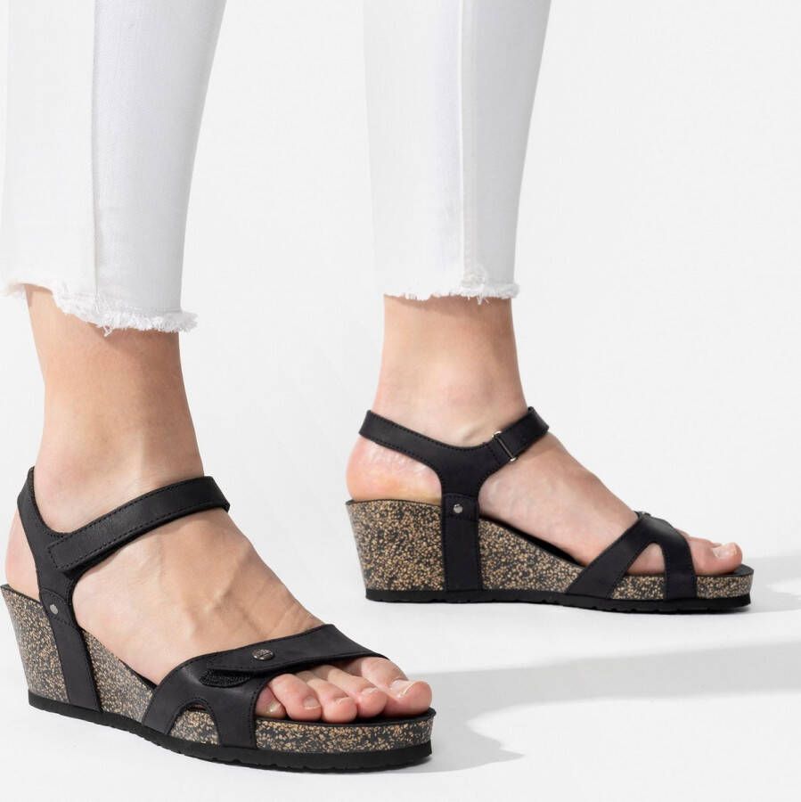Panama Jack Julia Sandalen Met Sleehak Dames Zwart