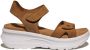 Panama Jack Platte Sandalen met Plakband Brown Dames - Thumbnail 1