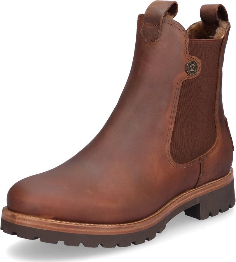 Panama Jack FRANCESCA IGLOO B5 Bruine stoere Chelsea boot met lamswol