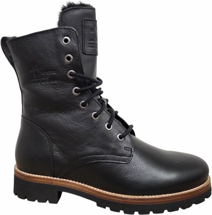 Panama Jack Frisia B11 Veterboots Zwart Leer Dames Zwart