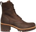 Panama Jack Padma bruine leren dames veterboots met hak - Bruin