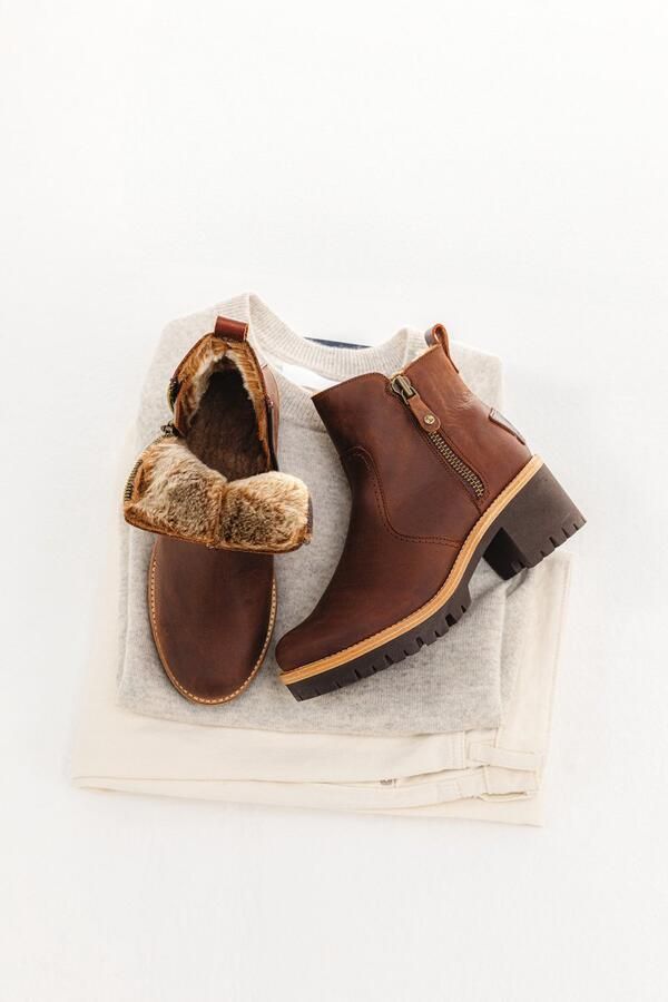 Panama Jack Stijlvolle Bruine Enkellaarzen met Faux Fur Voering Brown Dames - Foto 5