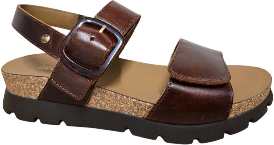 Panama Jack Sara Clay B1 Cuero Bark Sandalen Bruin Leer Dames Bruin