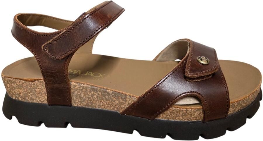 Panama Jack Sulia Clay B1 Cuero Bark Sandalen Bruin Leer Dames Bruin