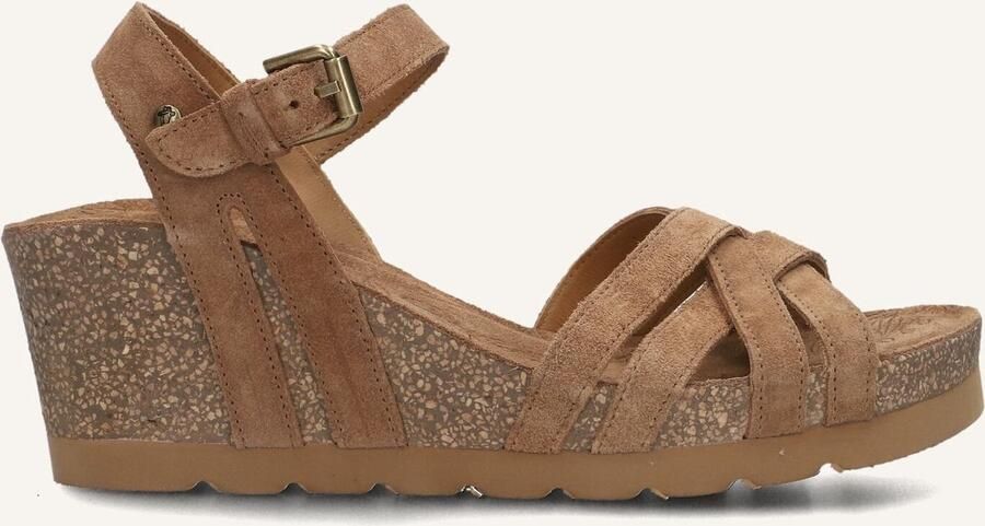 Panama Jack Vera Sandalen Met Sleehak Dames Bruin