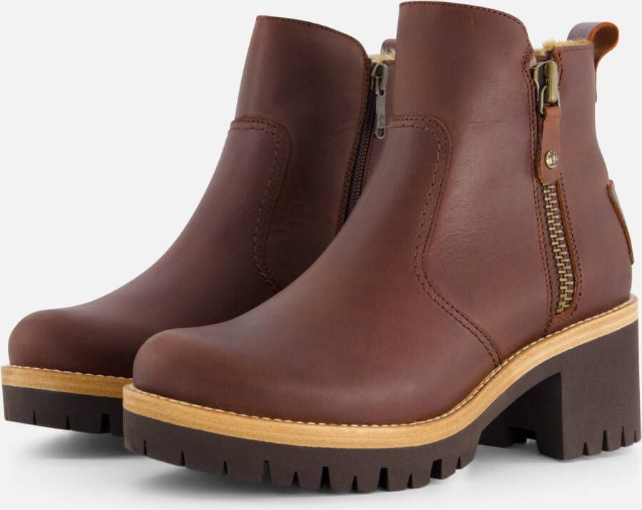 Panama Jack Stijlvolle Bruine Enkellaarzen met Faux Fur Voering Brown Dames - Foto 3