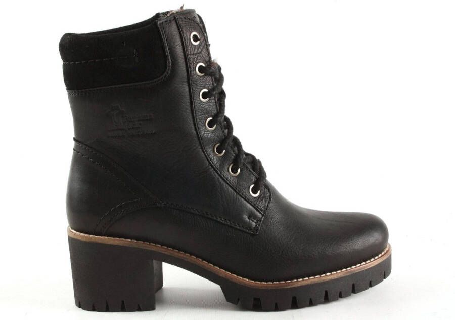 Panama Jack PHOEBE~B17~~~~~~~~~~~~~~~~~~~~ Hoge sneakersVeterlaarzenDames veterschoenenDames sneakersHalf-hoge schoenen Zwart