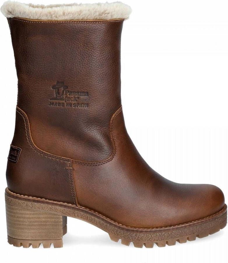 Panama Jack Dameslaarzen van leer met middelhoge hak en rits Brown Dames - Foto 6