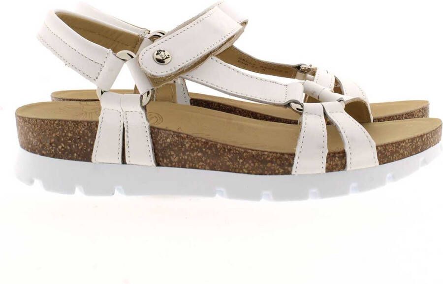 Panama Jack Stijlvolle platte sandalen voor vrouwen White Dames