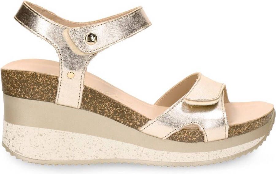 Panama Jack Gouden Metallic Sleehak Sandaal voor Vrouwen Multicolor Dames