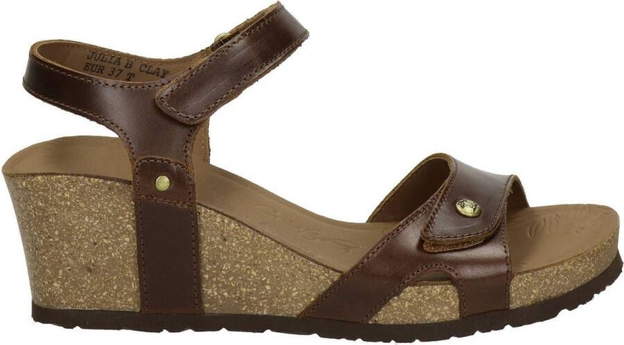 Panama Jack Julia Clay dames sandaal op sleehak Cognac - Foto 7