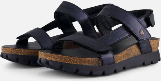 Panama Jack Glanzende Platte Sandalen Blue Dames