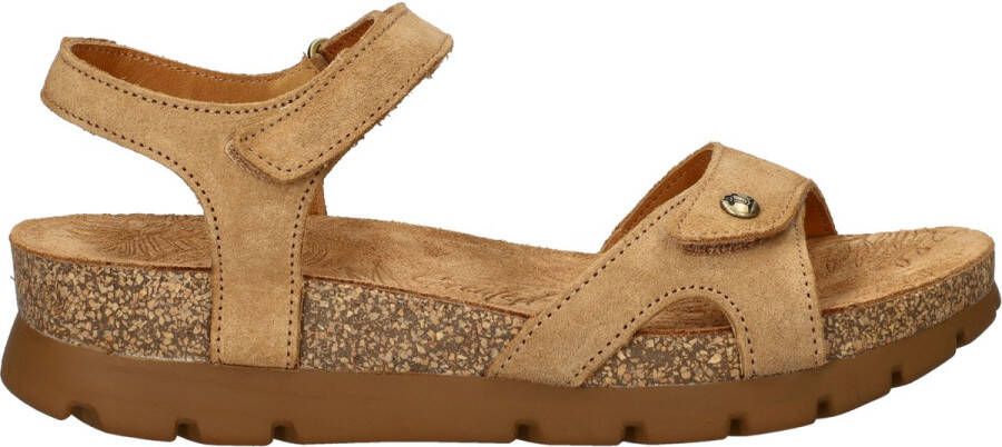 Panama Jack Platte Sandalen met Plakband Brown Dames