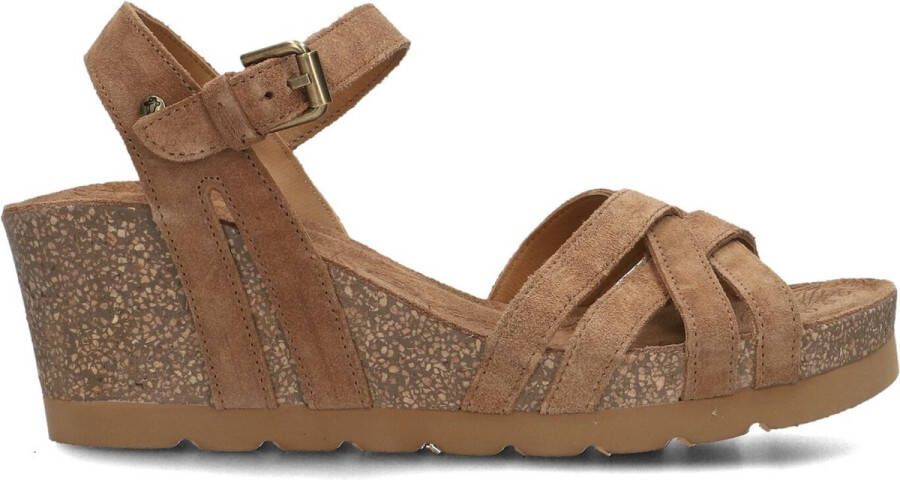 Panama Jack Vera Sandalen Met Sleehak Dames Bruin