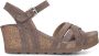 Panama Jack Vera Sandalen Met Sleehak Dames Taupe - Thumbnail 2