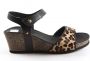 Panama Jack Victory Leopard B3 sandalen met sleehak zwart - Thumbnail 1