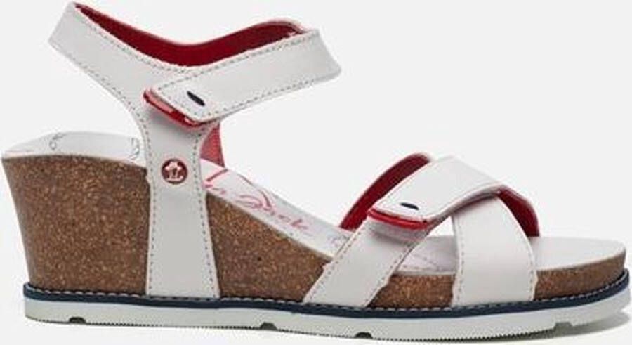 Panama Jack Vieri Navy B3 sandalen met sleehak wit - Foto 1