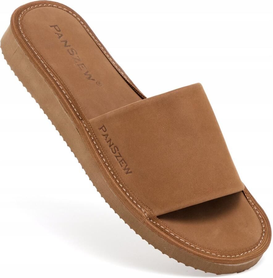 PanSzew Dames Pantoffels Leer Nubuck Comfort & Stijl