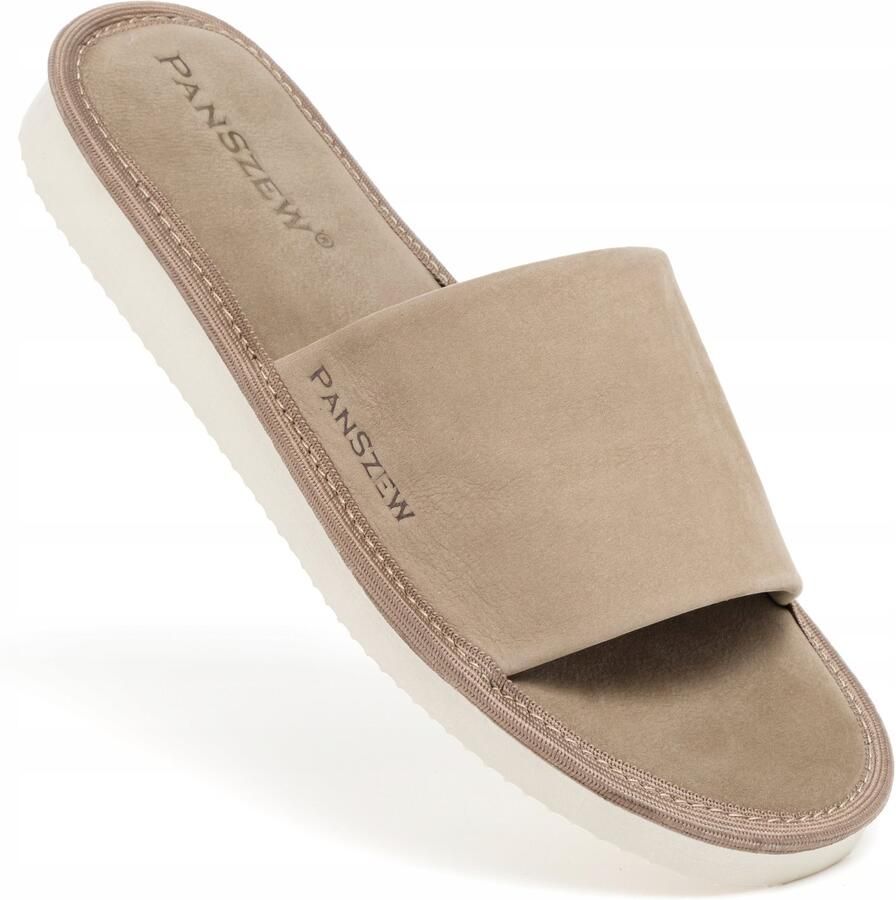 PanSzew Dames Pantoffels Nubuck Leer Comfortabele Huis Slipper