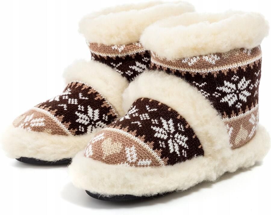 PanSzew Dames Pantoffels van Natuurlijke Wol Warm & Comfortabel