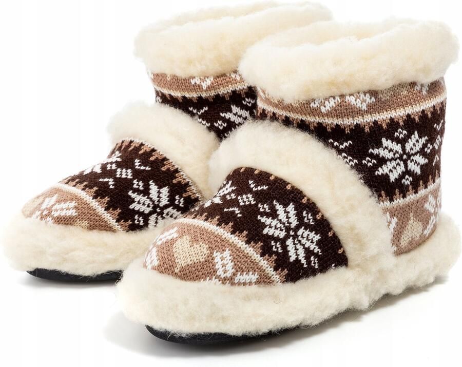 PanSzew Dames Pantoffels van Natuurlijke Wol Warm & Comfortabel