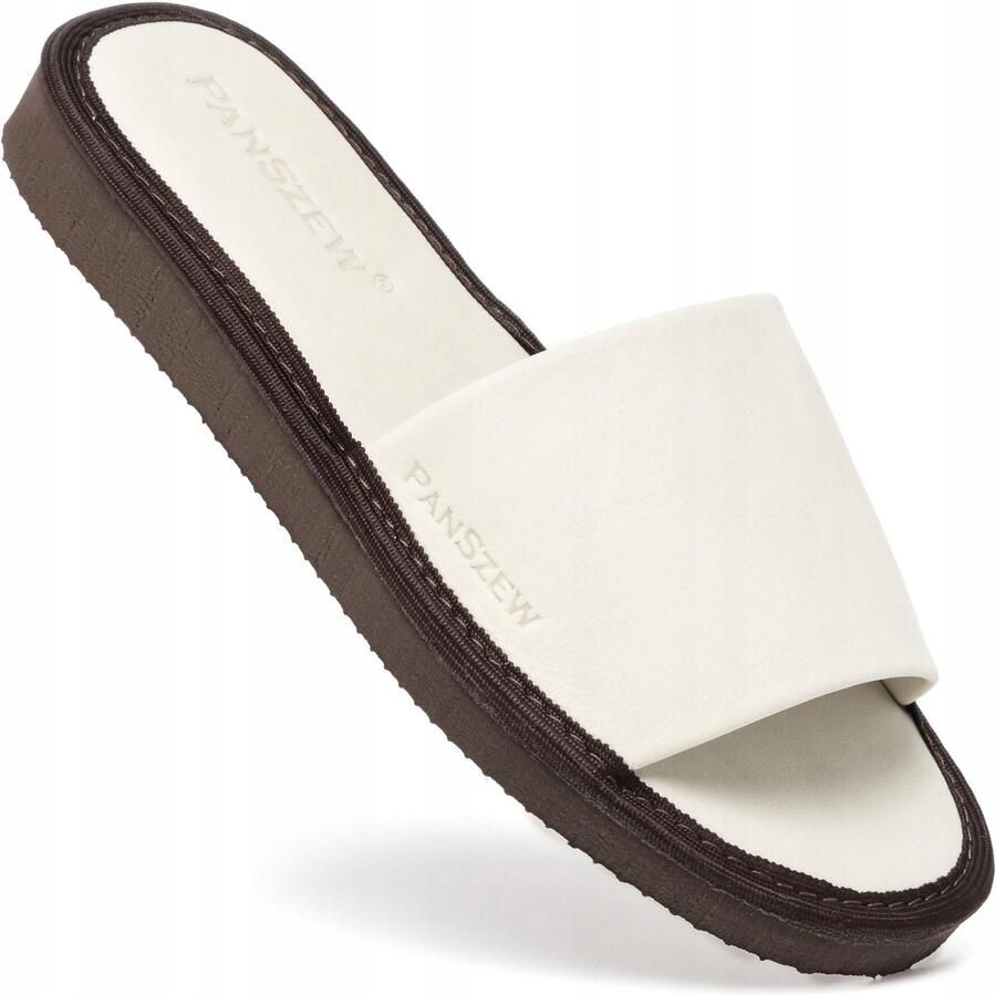 PanSzew Dames pantoffels van premium nubuckleer Beige