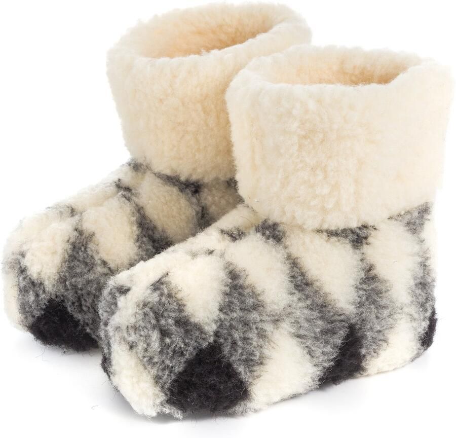 PanSzew Dames Pantoffels van Wol Warm en Comfortabel