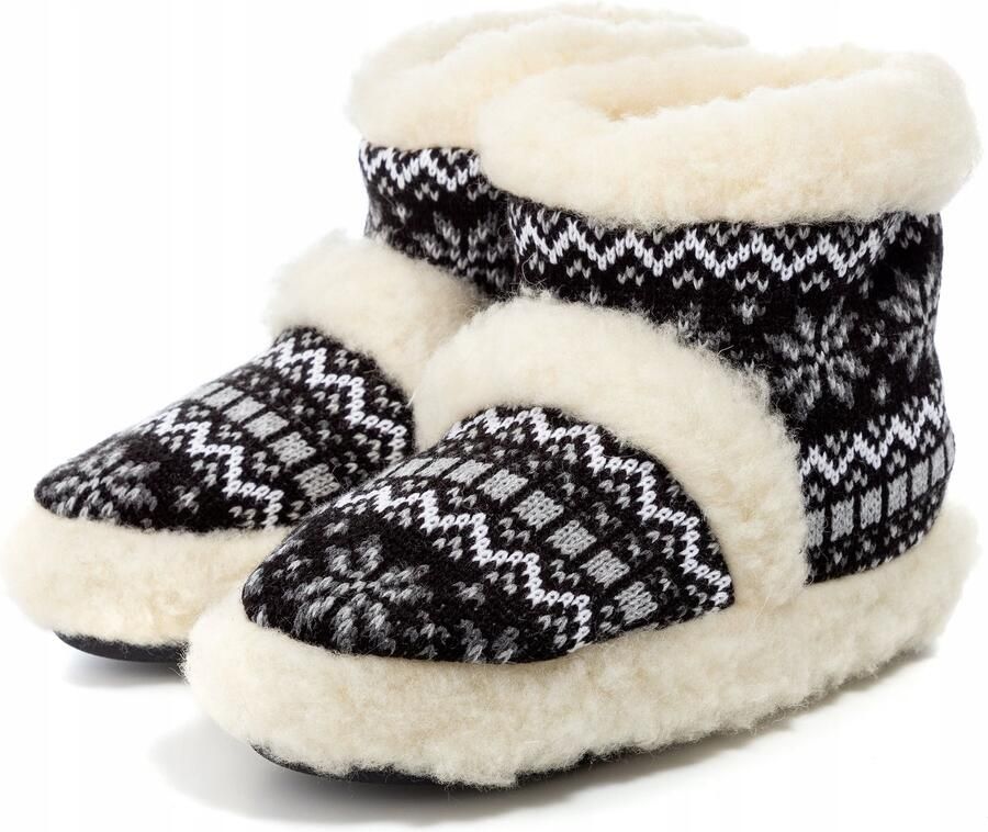 PanSzew Dames Pantoffels van Natuurlijke Wol Warme & Stijlvolle Huisschoenen