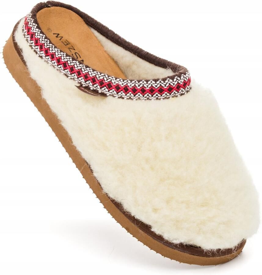 PanSzew Dames Pantoffels Wol Merino Leer Warm & Comfortabel