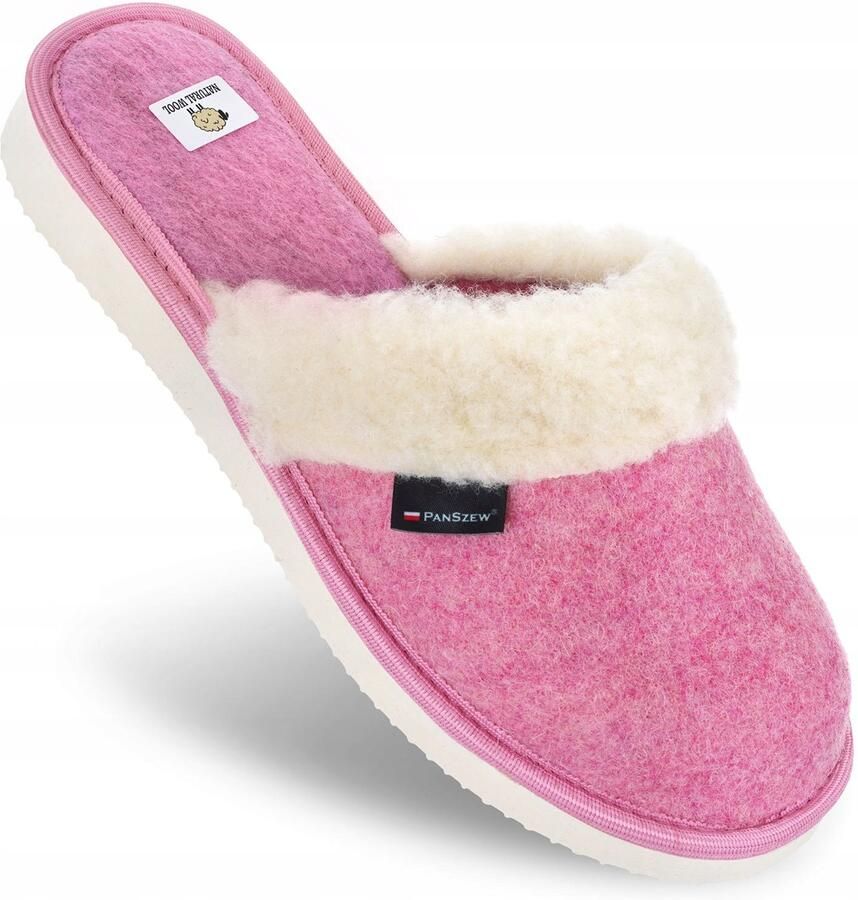 PanSzew Dames Pantoffels Wol Warm Comfortabel & Antislip