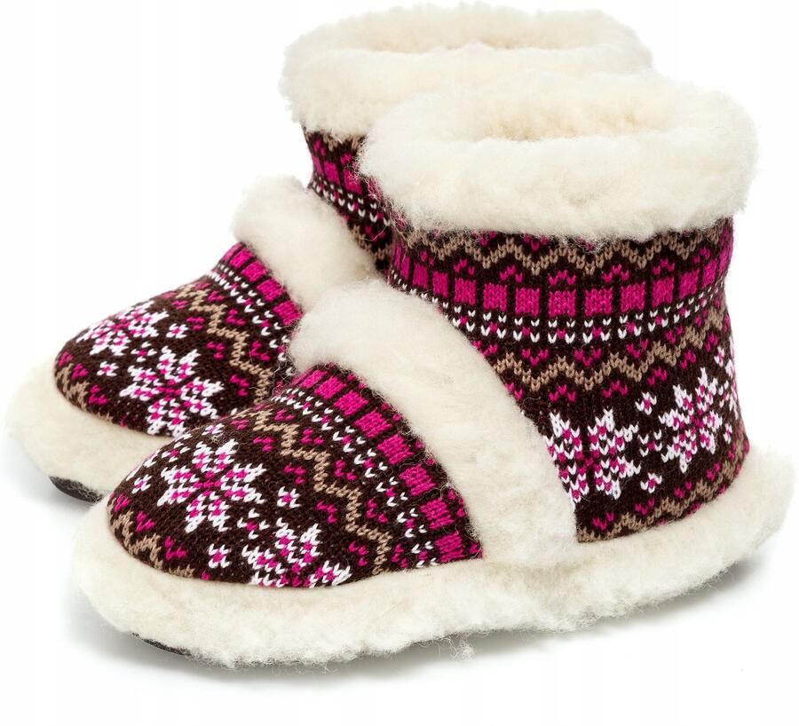 PanSzew Dames Pantoffels Wol Warme Comfortabele Huisschoenen