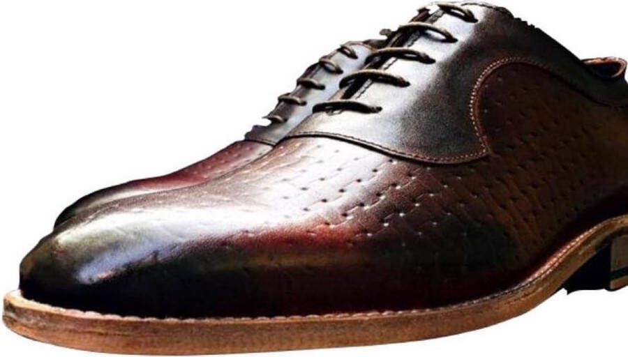 Pantera Pelle Leather Shoes Volledig Lederen Herenschoen Bruin-Bordeaux - Foto 2