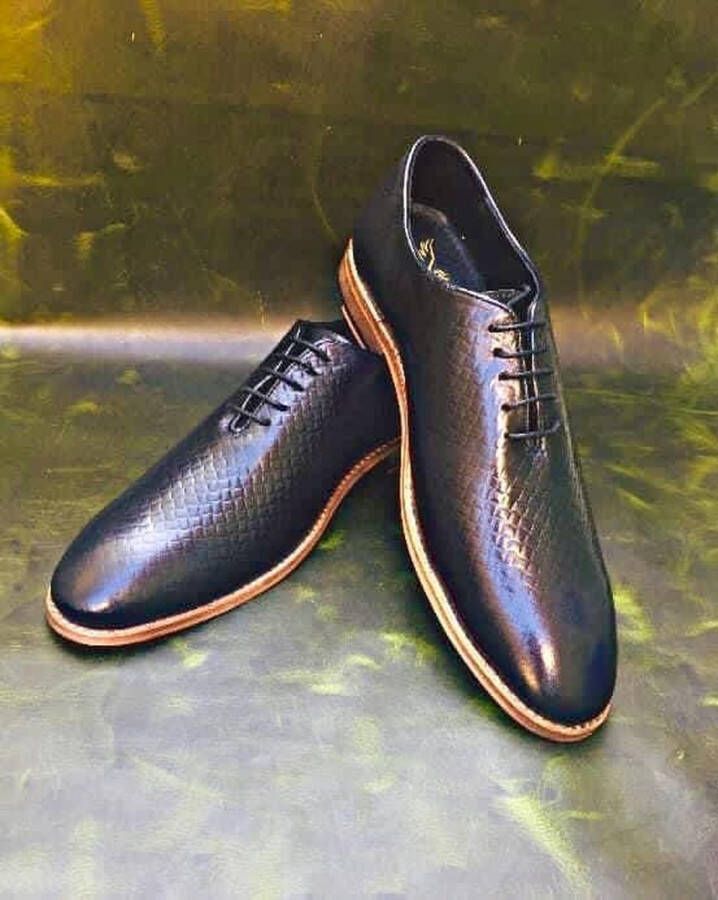 Pantera Pelle Shoes Volledig Lederen Herenschoen Zwart