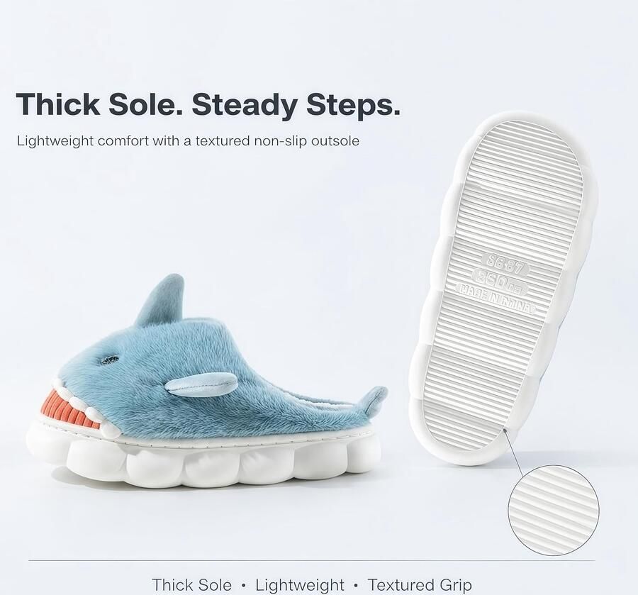Pantoffels Hemelsblauw 40 41 EU Pluche Antislip Sloffen voor en