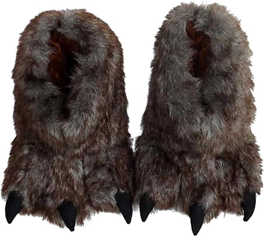Pantoffels met Dierenpoot Bruin Medium Harige Pantoffels met Antislipzool Voor Thuis en Cosplay